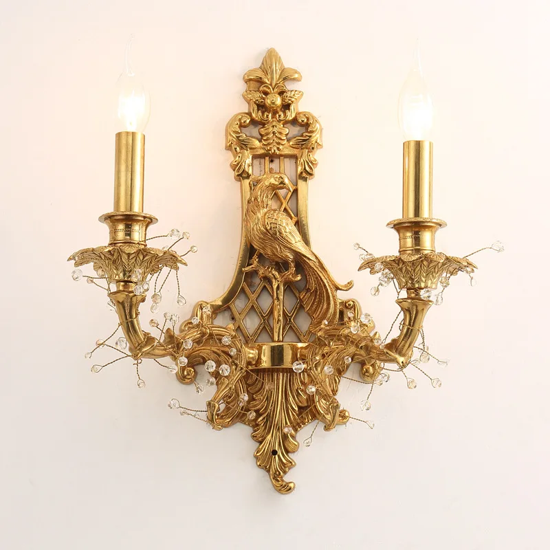 Французская настенная ретро лампа роскошный Европейский прикроватный