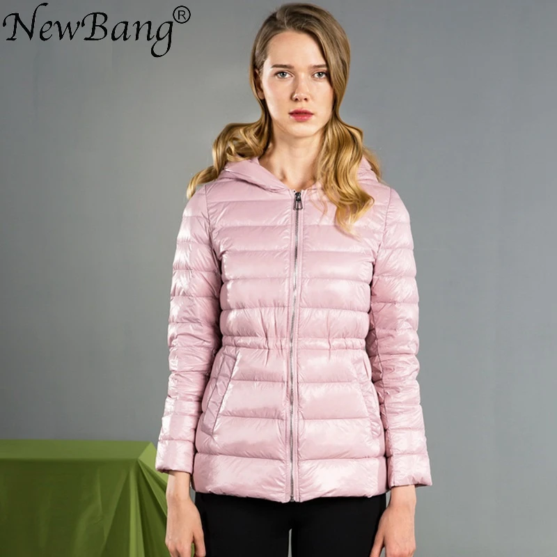 Куртка NewBang женская с капюшоном брендовый ультралегкий пуховик длинная