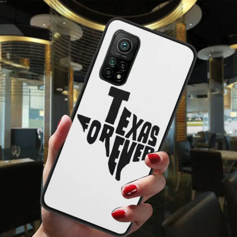 

I Love Texas Flag Text Pattern Luxury Phone Cases For Xiaomi 5 6 6Plus 6X 8 9se 10 10Pro Not2 3e Mix2 2S 8lite Max2 3 F1 5X