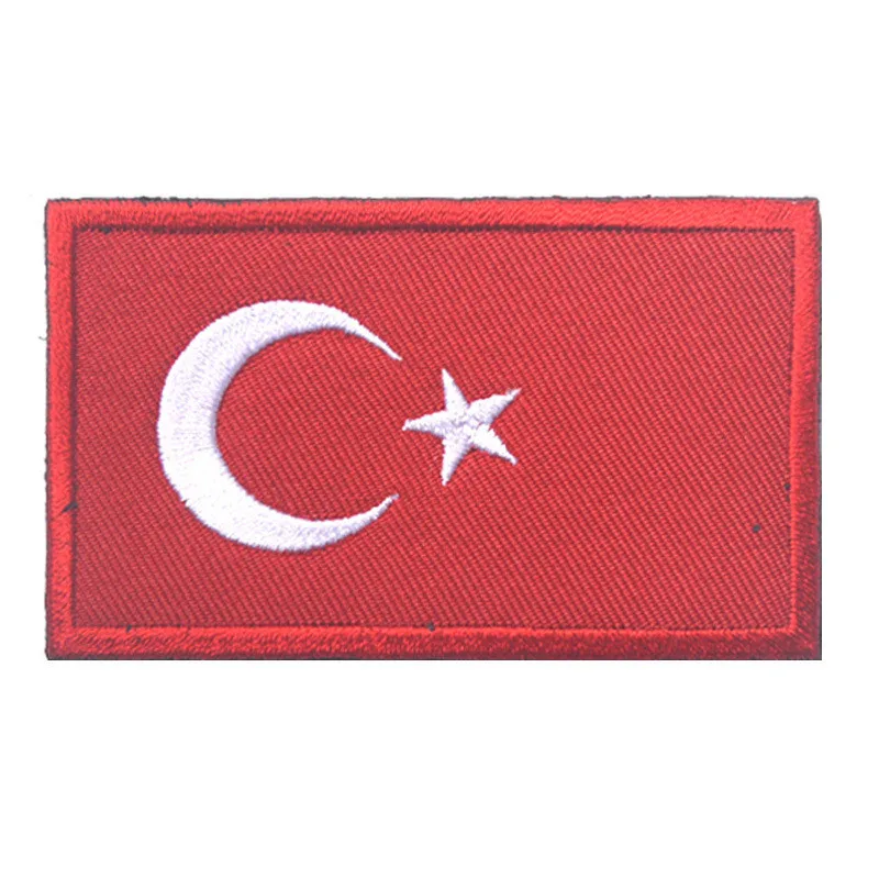 Turkey Тканевые нашивки в виде флага страны, военные нашивки в Россию, Японию, индийскую, ирландскую, немецкую нашивку с крючком, флаг Израиля, нашивки для рюкзака - Цвет: Turkey
