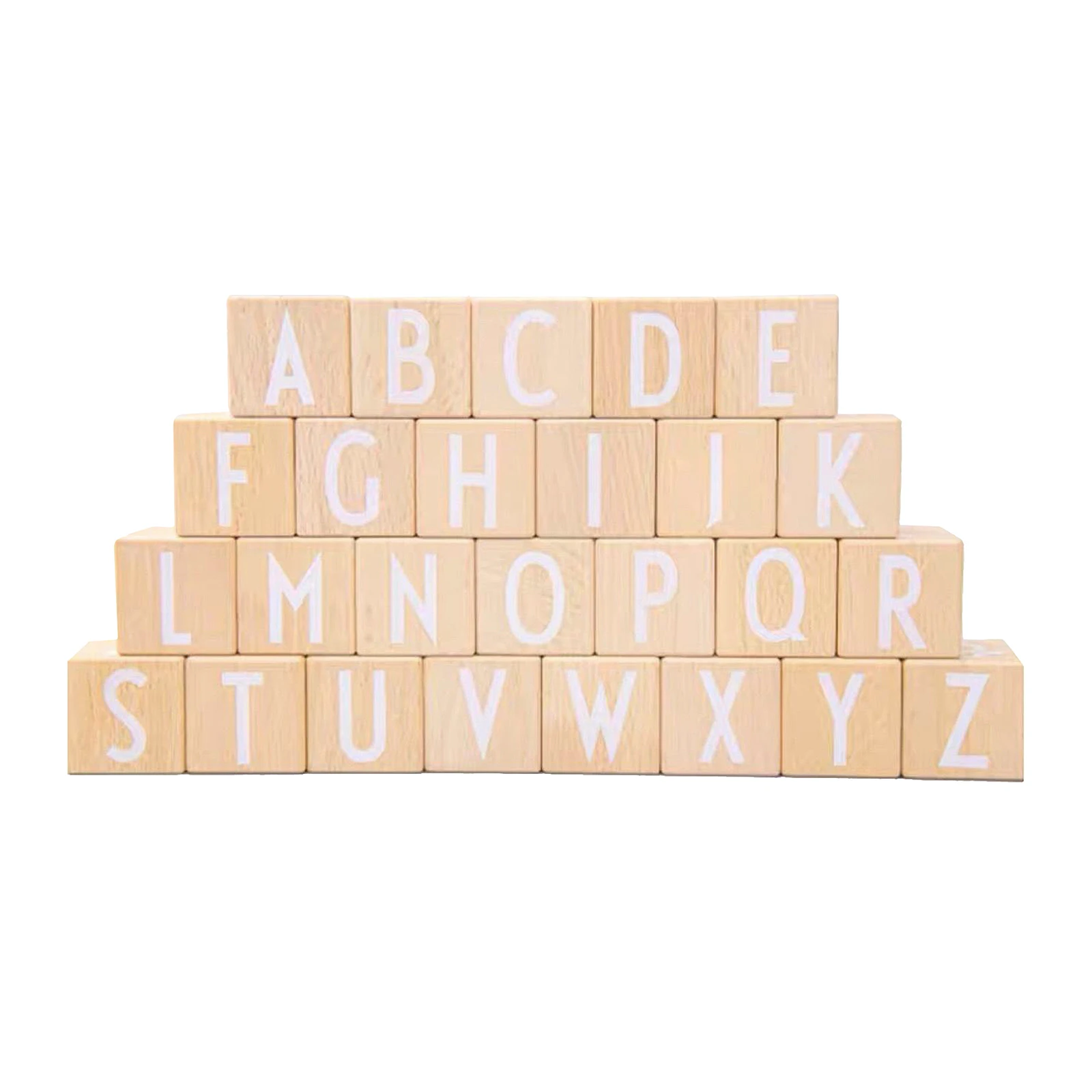 

Montessori Wooden ABC Building Blocks Stacking Letter Blocks Toddler Grab Toys