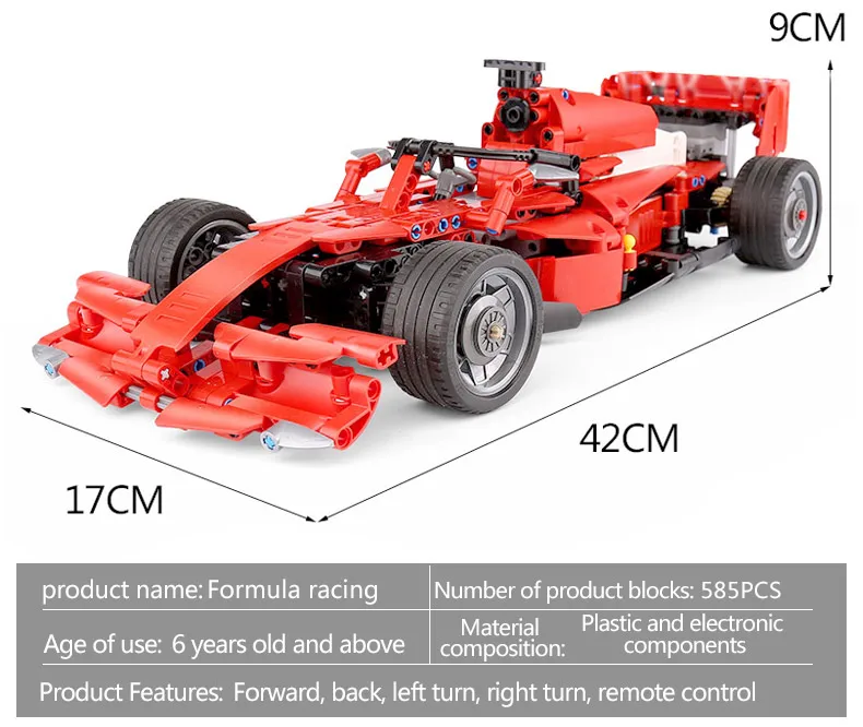 Yeshin MOC мотор Функция автомобилей моторная техника автомобиль F1 формула гоночный скоростной автомобиль строительные блоки кирпичи сборка автомобиля Модель детские игрушки