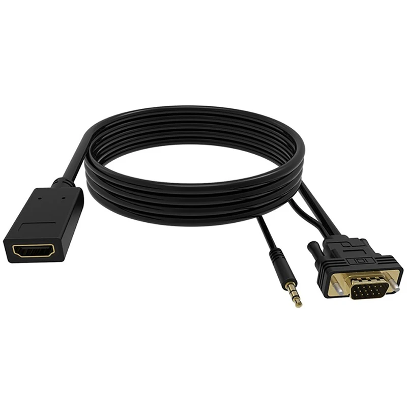 Кабель переходник HDMI VGA для HD 1080P HDTV монитора 3 5 мм o ТВ приставки ПК дисплея