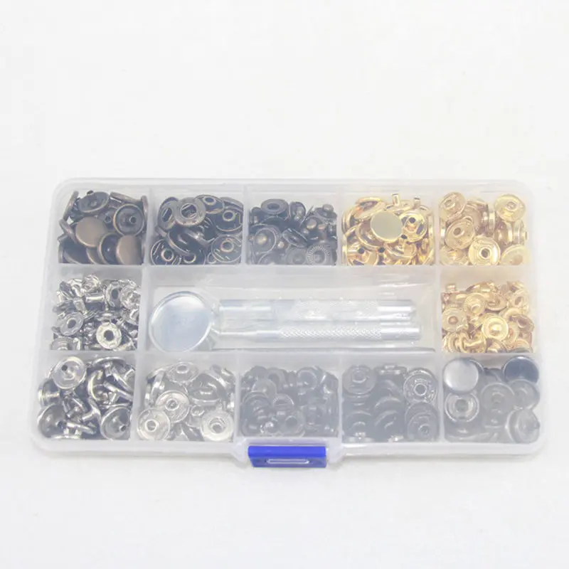 Металлические латунные кнопки для костюма бытовые + установочный инструмент