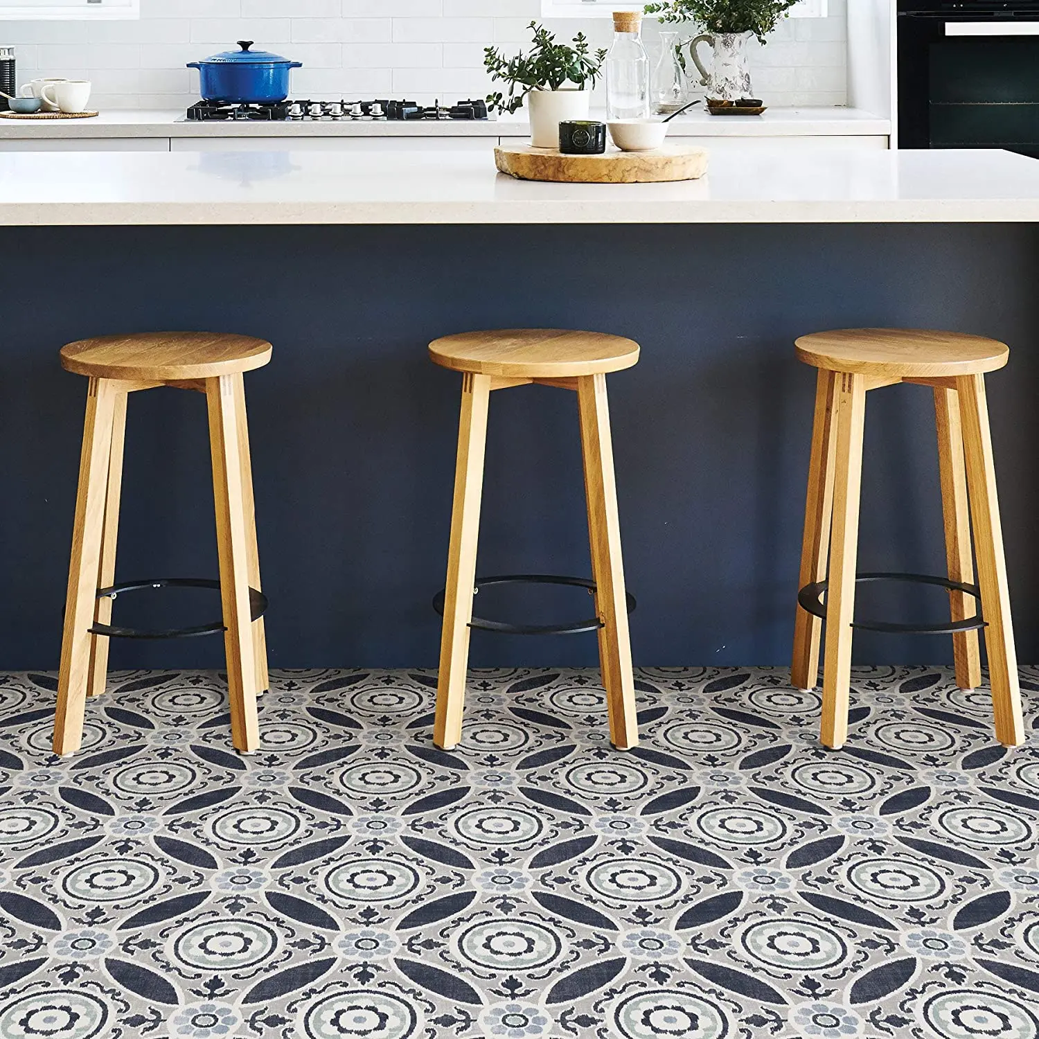12pcs/set Frosted Tiles Floor Wall Stickers Kitchen Bathroom Wallpaper Non-slip Peel and paste floor tiles Art Decals - купить по