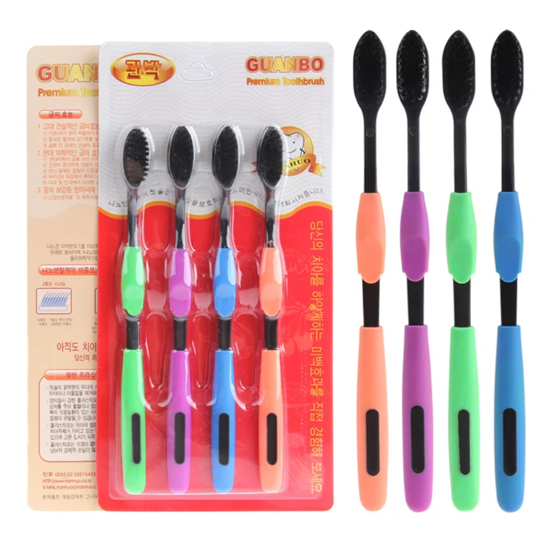 Новейшая модель 4 шт./лот из черного бамбукового угля щетка для выпрямления волос