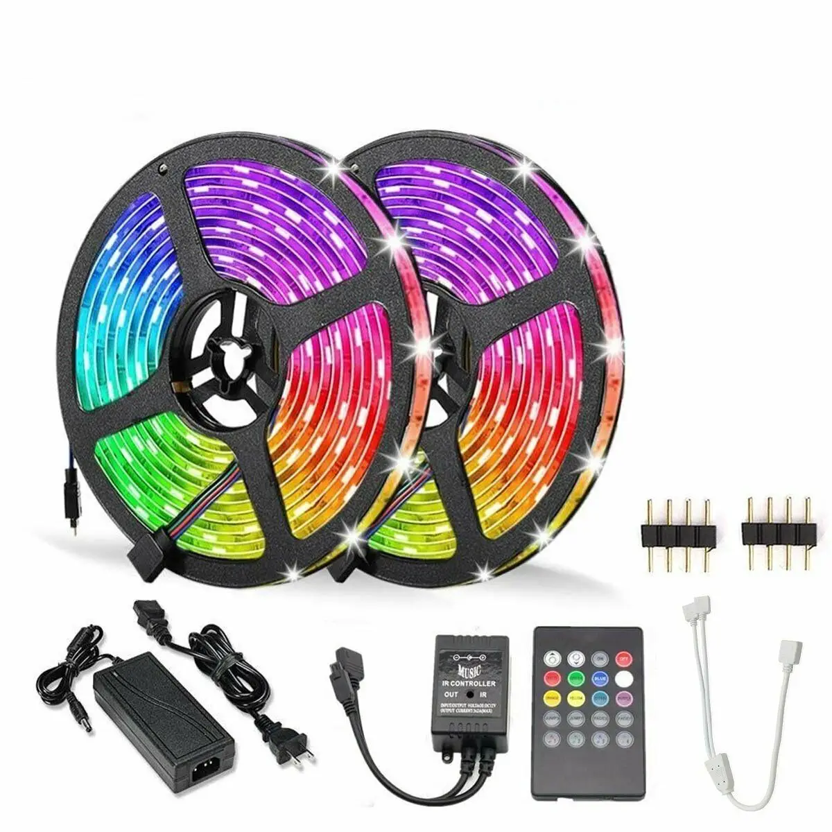 5M 10M 3528 5050 12V RGB LED Strip Light Music Sound Activated Remote Power Kits | Лампы и освещение