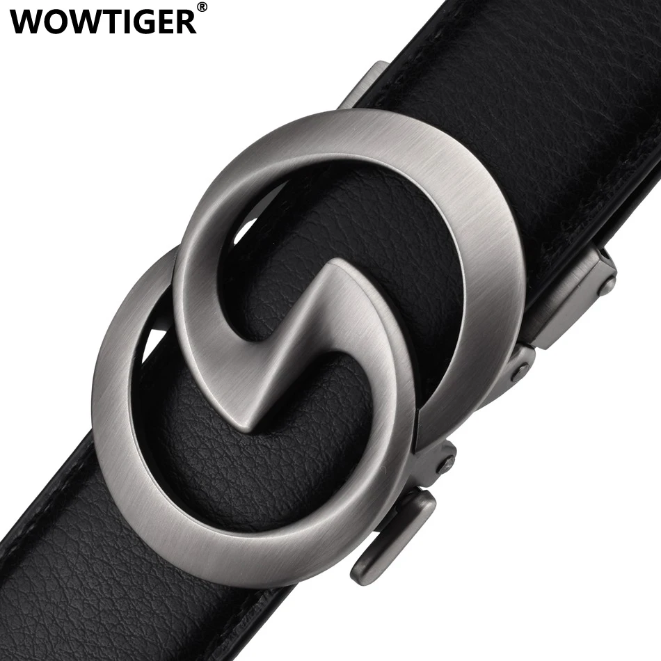 WOWTIGER черный 3 5 см воловья натуральная кожа мужские ремень мужской Автоматическая