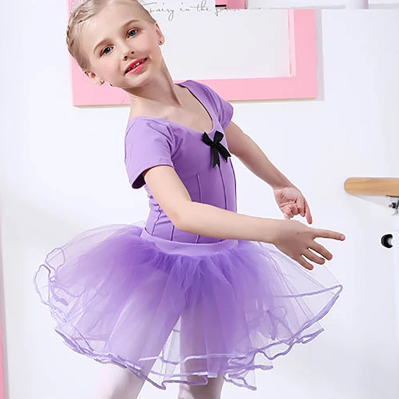 Модный детский балетный костюм для танцев юбка-пачка тренировочный из двух