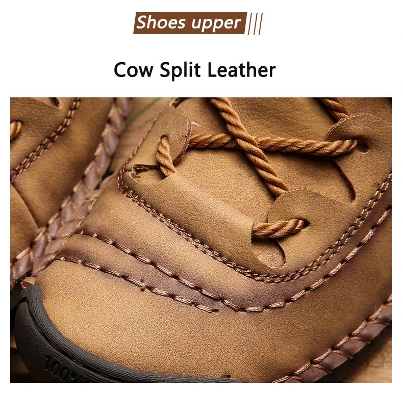 Plus Size Winter Men Shoes Casual Split Leather Shoes Men Loafers Super Comfort Snow Shoes Men Flats Hot Sale Moccasins Shoes