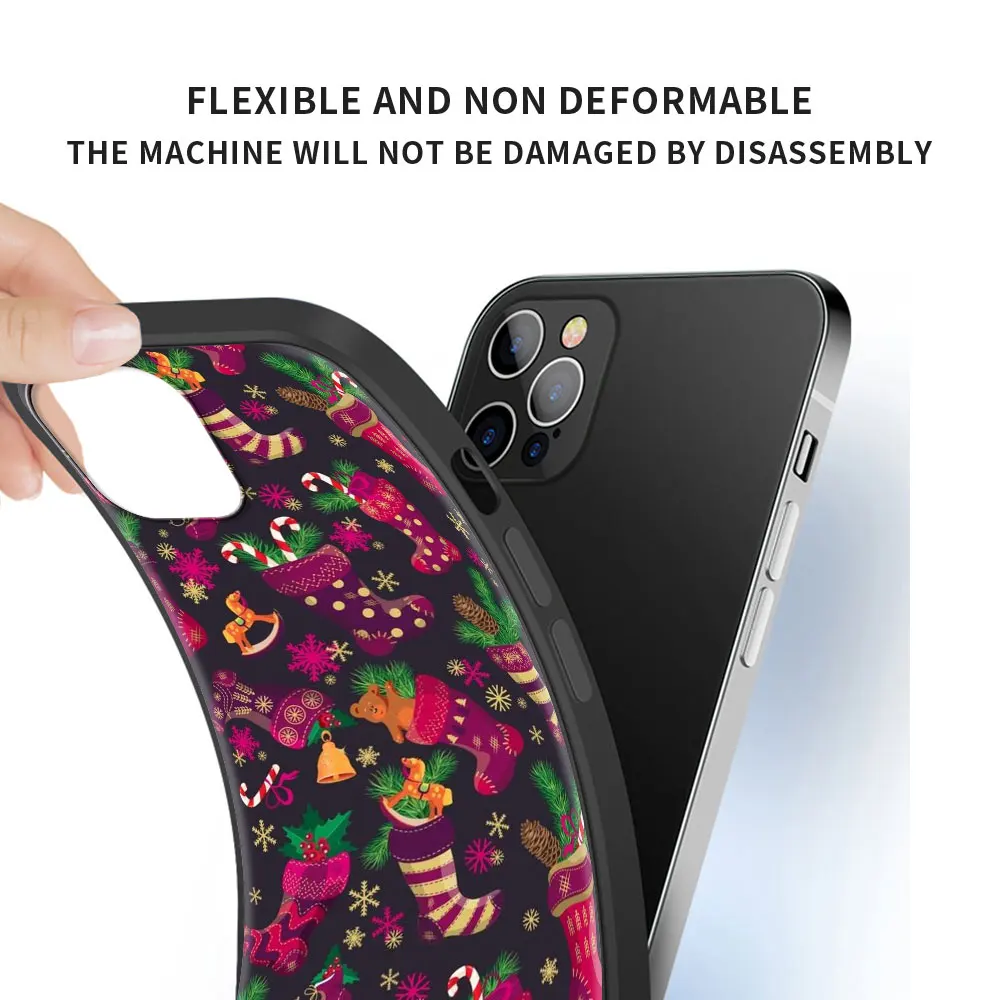 silicone phone case for iphone 12 13 mini 11 pro max 7 8 6 6s plus xr x xs 5 5s se 2020 cover fundas merry christmas new year free global shipping