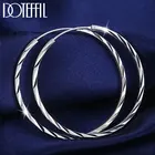 Женские круглые серьги-кольца DOTEFFIL, из серебра 925 пробы, 3550 мм, лучший подарок, модные очаровательные ювелирные украшения для помолвки и свадьбы