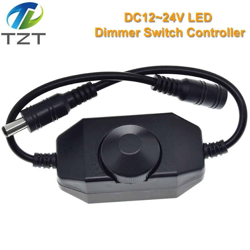 TZT LED Dimmer Switch Brightness Adjust Controller for 3528 5050 5730 5630 Single Color Strip Light DC 12V 24V Black/White | Электронные