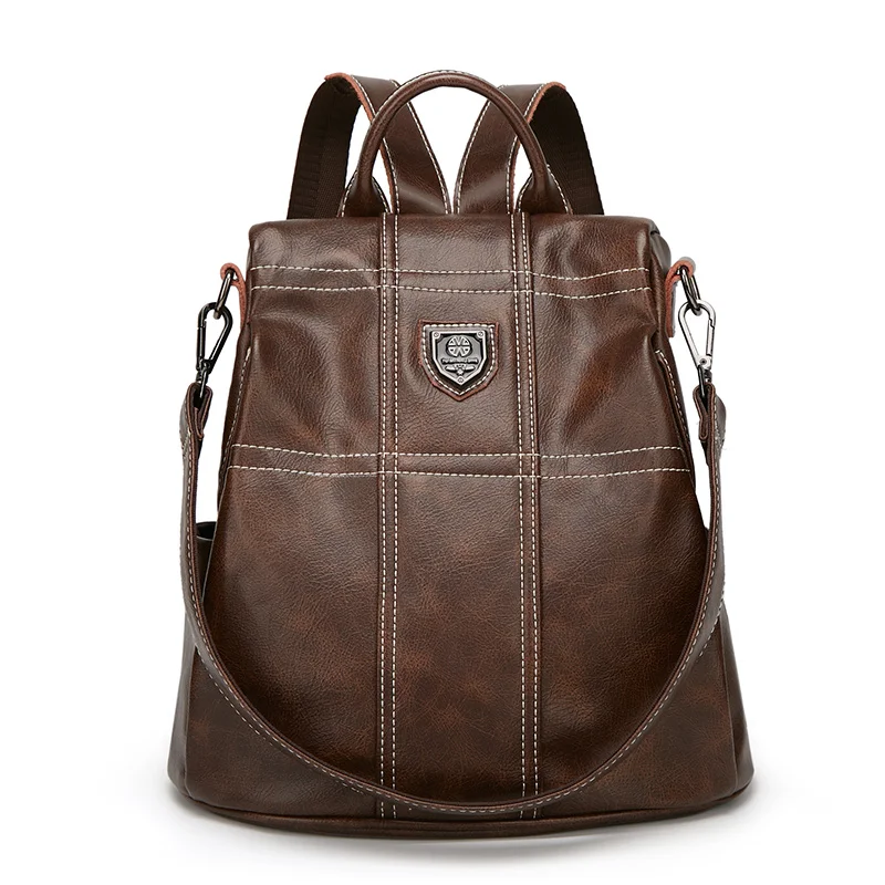 Женский рюкзак в стиле ретро сумка на плечо черная кожаная маленькая милая мини