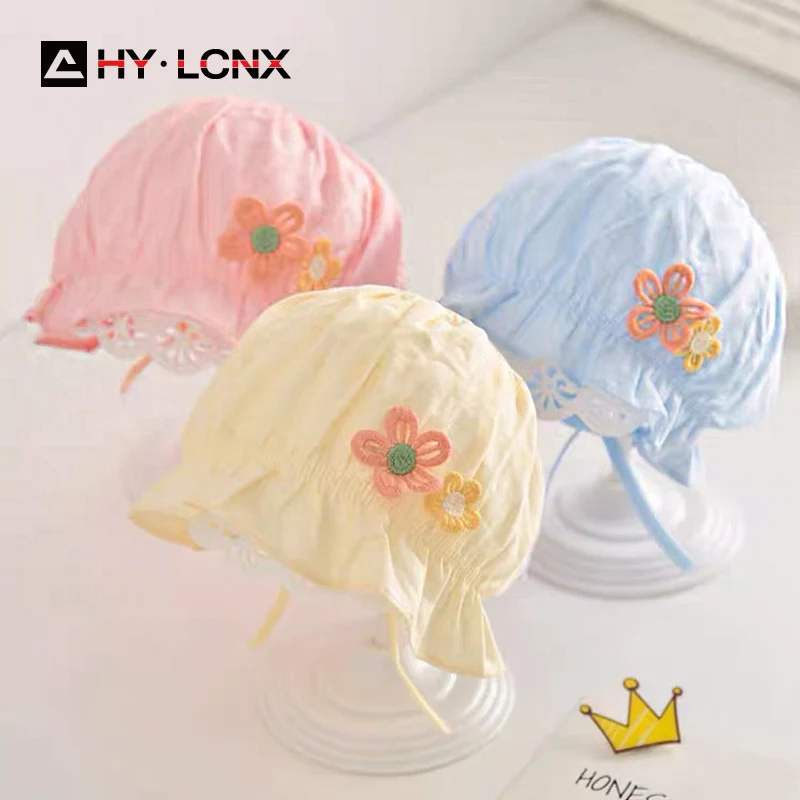 

Girl Baby New Fisherman Hat Spring And Autumn Outdoor Cute Flower Embroidery Solid Color Sun Hat Children Cotton Bucket Hat