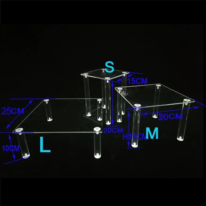 Квадратный из прозрачного акрила с украшением в виде кристаллов подставка для