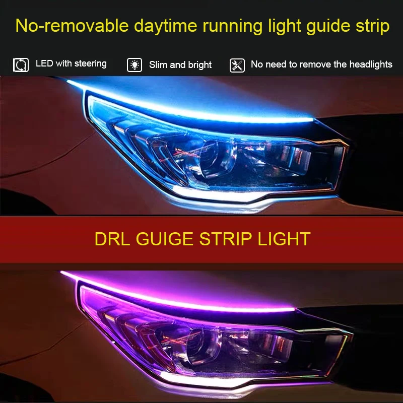 Ультратонкие дневные ходовые огсветильник DRL 30 45 60 см гибкая мягкая направляющая