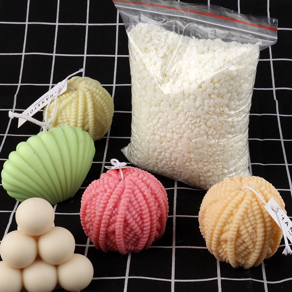 

High Quality 1Kg 100% Natural Soy Wax DIY Candle Raw Particles Smokeless Wax Candle Handmade Gift Candle Wax