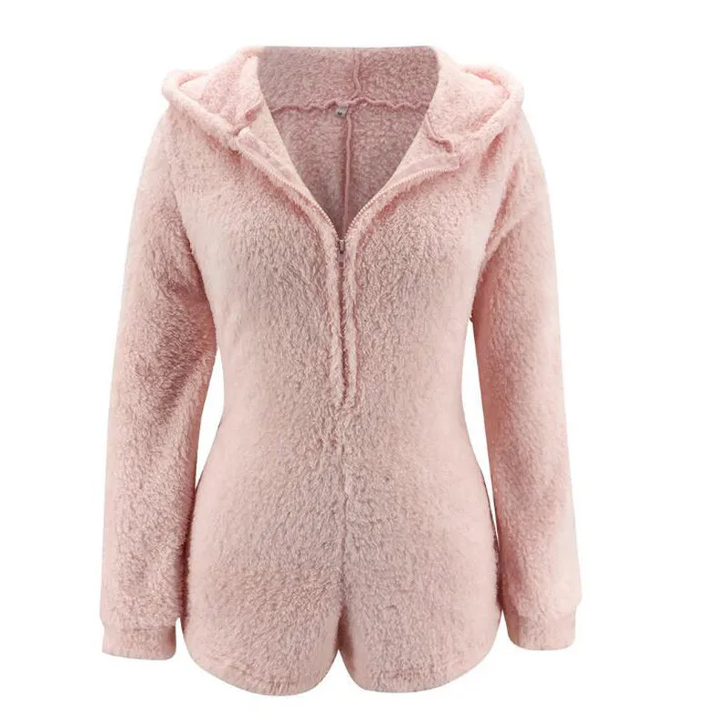 Кигуруми нижнее белье комбинезон для взрослых на молнии с капюшоном короткий