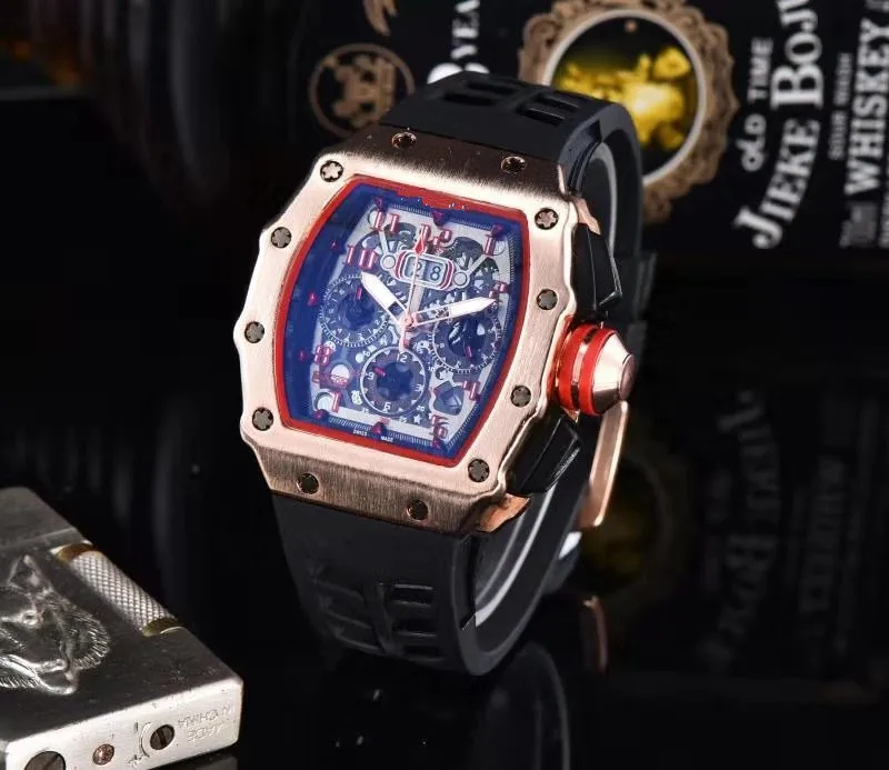 Красный бренд класса люкс siliconce dz Авто Дата Неделя дисплей светящиеся часы для