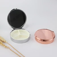 510pcs 68mm round pill box with mirror blank compartment three days pill box container drug holder medicine tablet pill box