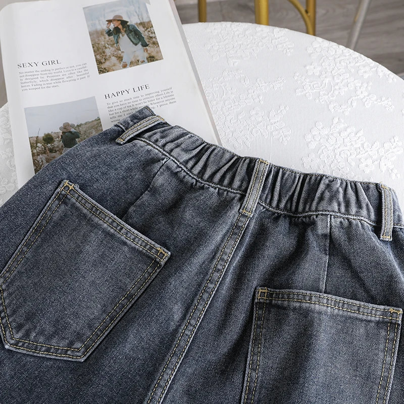 

Harem Pants Elastic High Waist Jeans Women Fashion Boyfriends Women's Jeans Ankle Length Mom Jeans Female Loose Denim Straight