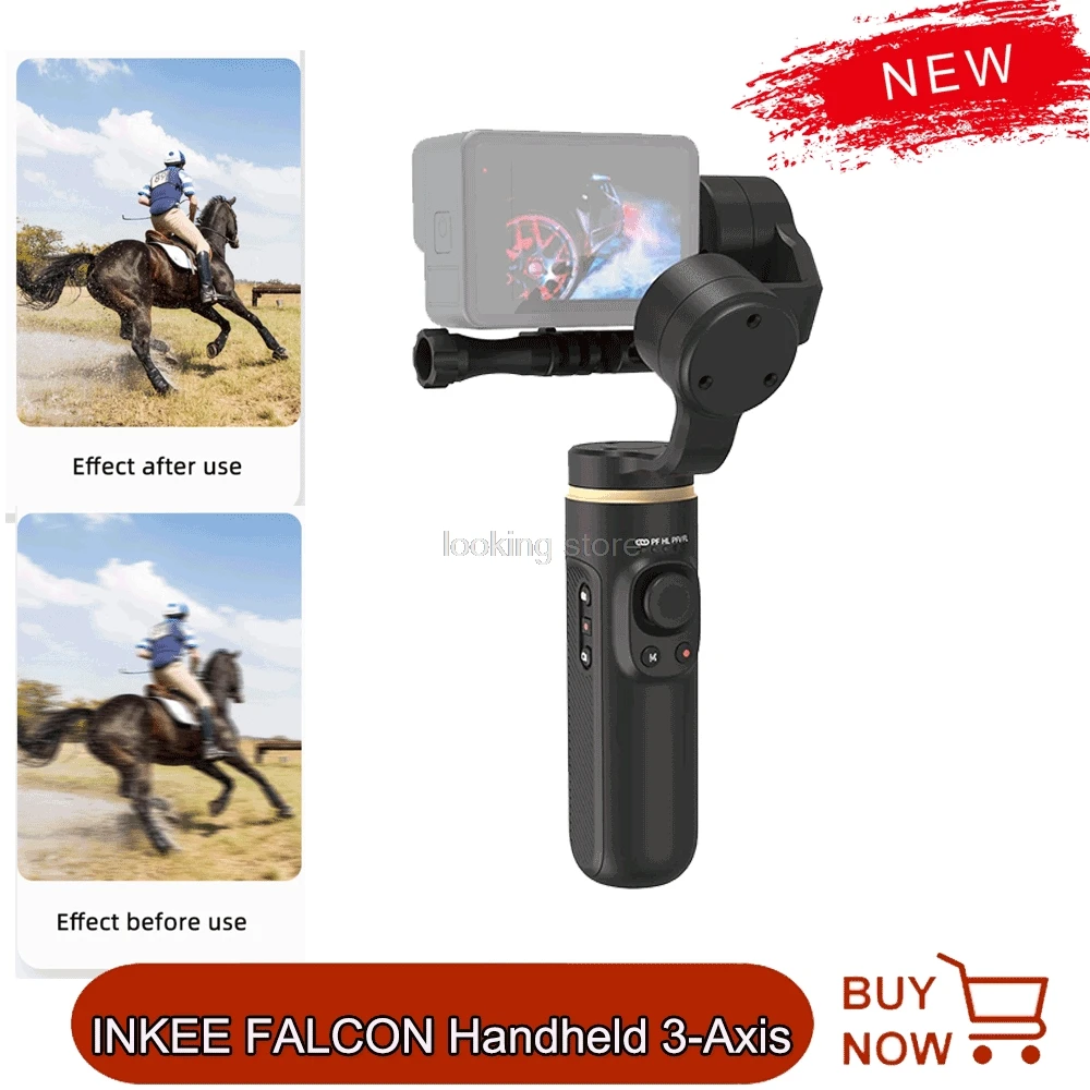 

INKEE FALCON Action Camera Gimbal Stabilizer Handheld 3 Axis Anti-Shake Wireless Control for OSMO Insta360 GoPro Hero 10/9/8/7/6