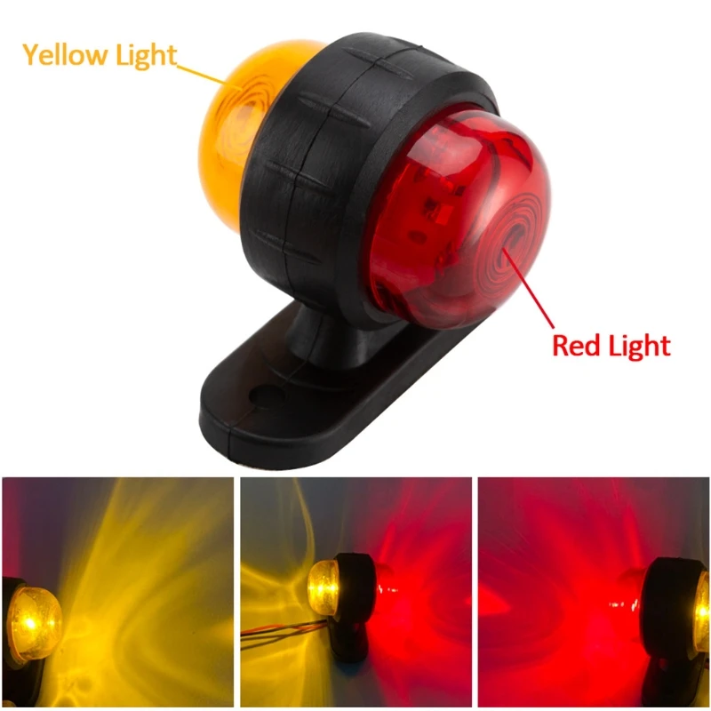 

2Pcs Car Truck Trailer LED Side Marker Light Red YellowTurn Signal Light L9BC