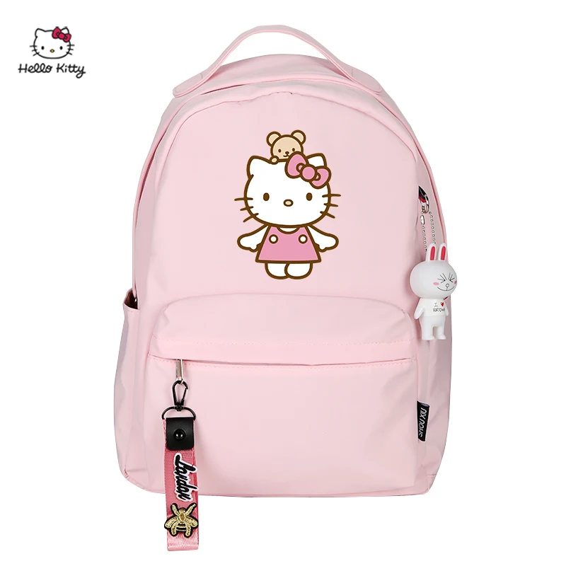 Модный женский рюкзак с аниме Hello Kitty школьные сумки для девочек-подростков милый