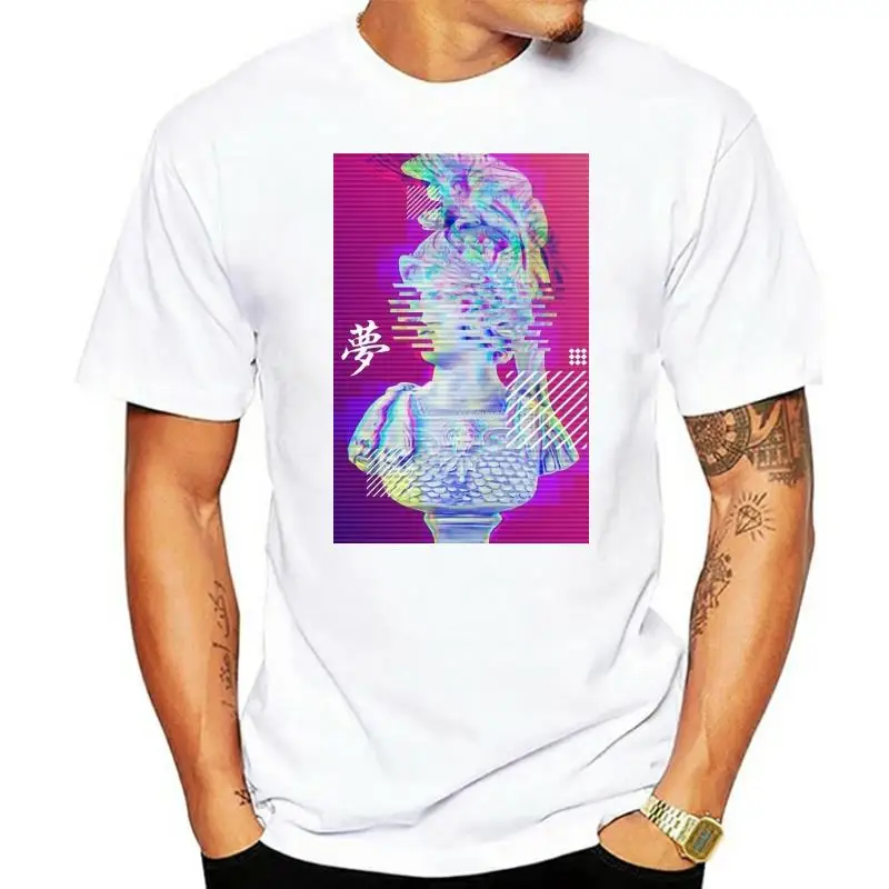 

Ceasar War Statue Vaporwave Aesthetic Retro Printed Cotton Mens T-Shirt Top