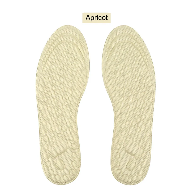 apricot size 35-36 1 пара 4D массажные стельки амортизирующие мягкие губки Дышащие стельки лучшее предложение-WT - Цвет: apricot size 35-36