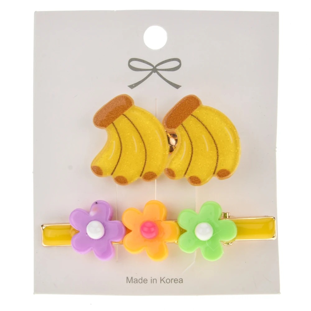Корейские детские заколки для волос с фруктами и цветами девочек милые украшения