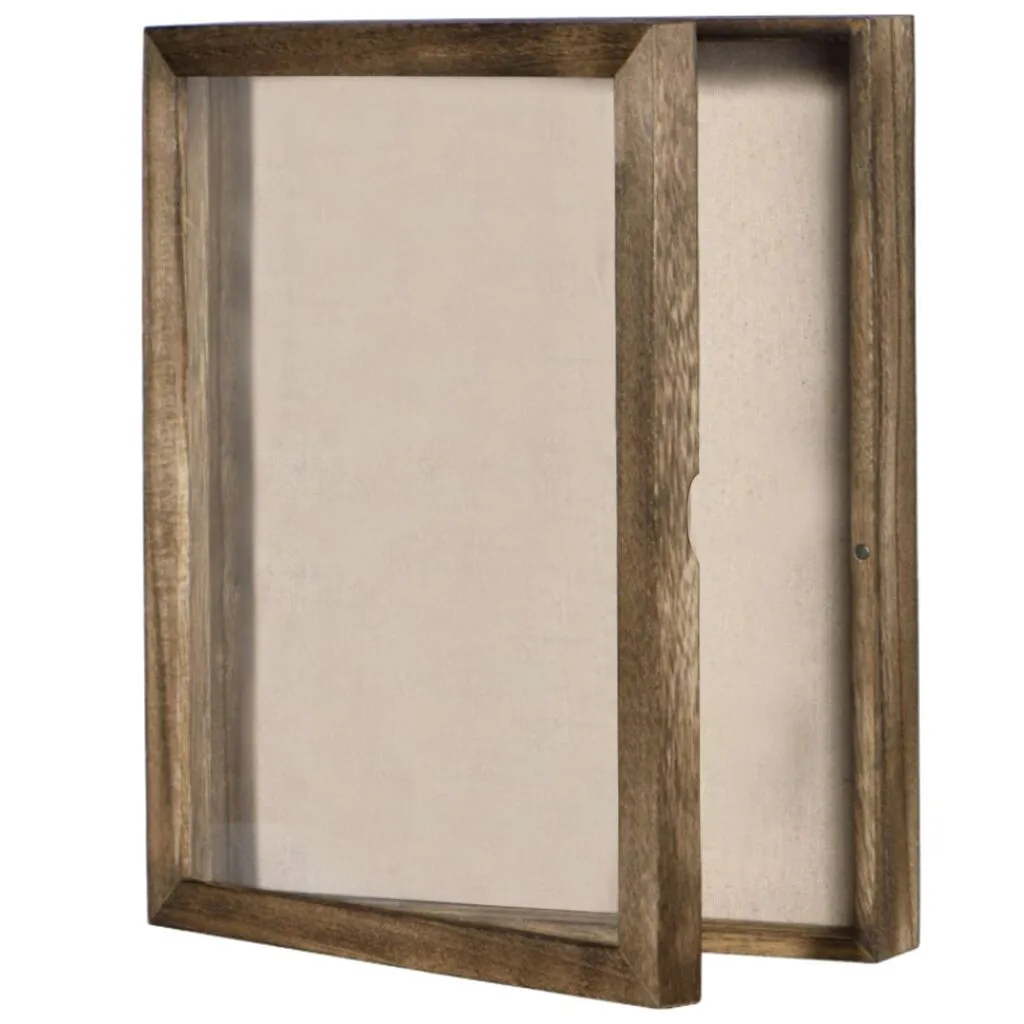 

Solid wood retro three-dimensional photo frame 8 * 10 Linen Back Souvenir Photo Storage Box Pin*10, screw*3, photo frame*1 30+