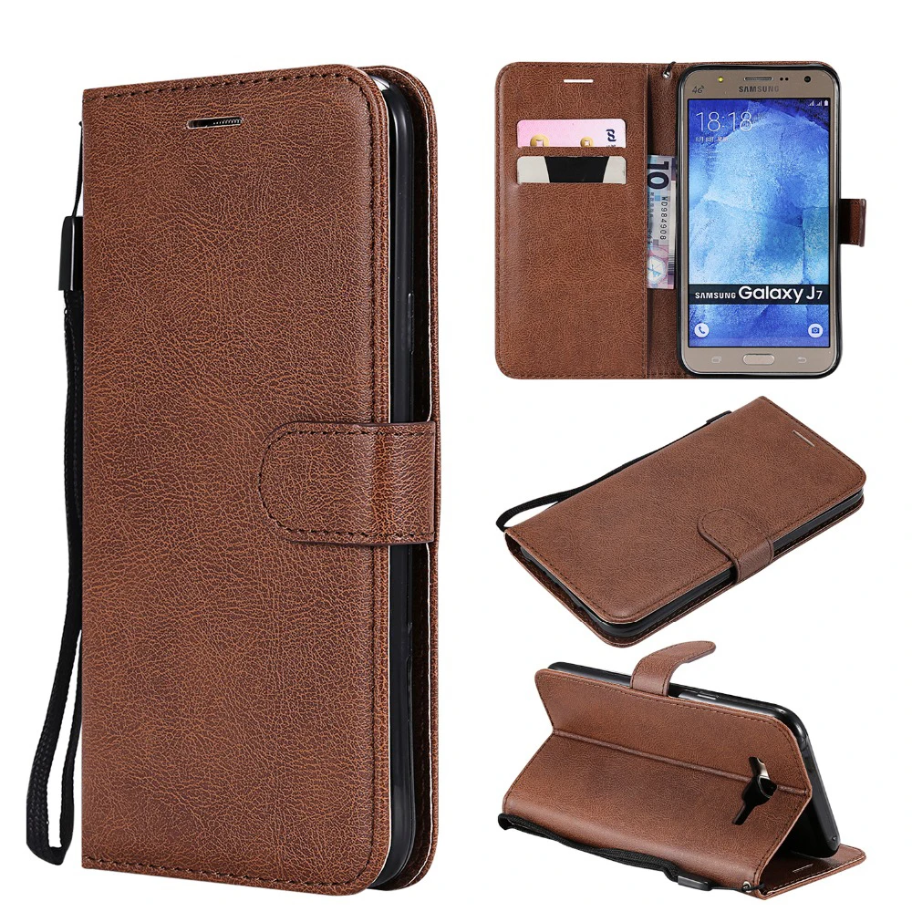 Кожаный чехол книжка для Samsung Galaxy J7 Neo J701M/J7 Nxt Duos J701/J7 Core J701FZ/J 7 J700 простой мягкий