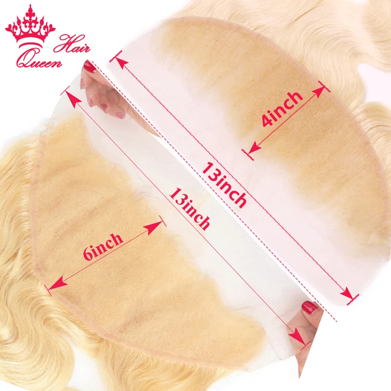 

Queen Hair Products13x6 Lace Frontal Pre Plucked Body Wave 613 Blonde Brazilian Remy Human Hair Frontal Swiss Lace Baby Hair