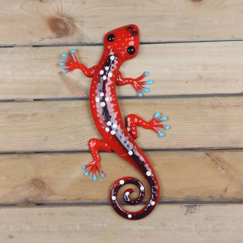 Рождественский подарок из металла геккон настенные работы для украшения сада наружные статуи Животные украшения для дома и сада