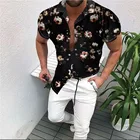 Горячая Распродажа 2021, летняя модная уличная одежда для Гавайских мужчин, рубашка с принтом, трендовый кардиган, Высококачественная рубашка с коротким рукавом, женская