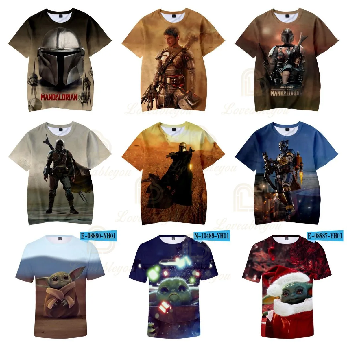 

Toddler Girl Cute Kids T-shirt Tees Disney Baby Yoda Mandalorian 3D T Shirt Tops Boys and Girls Cartoon Tops Teen Clothes