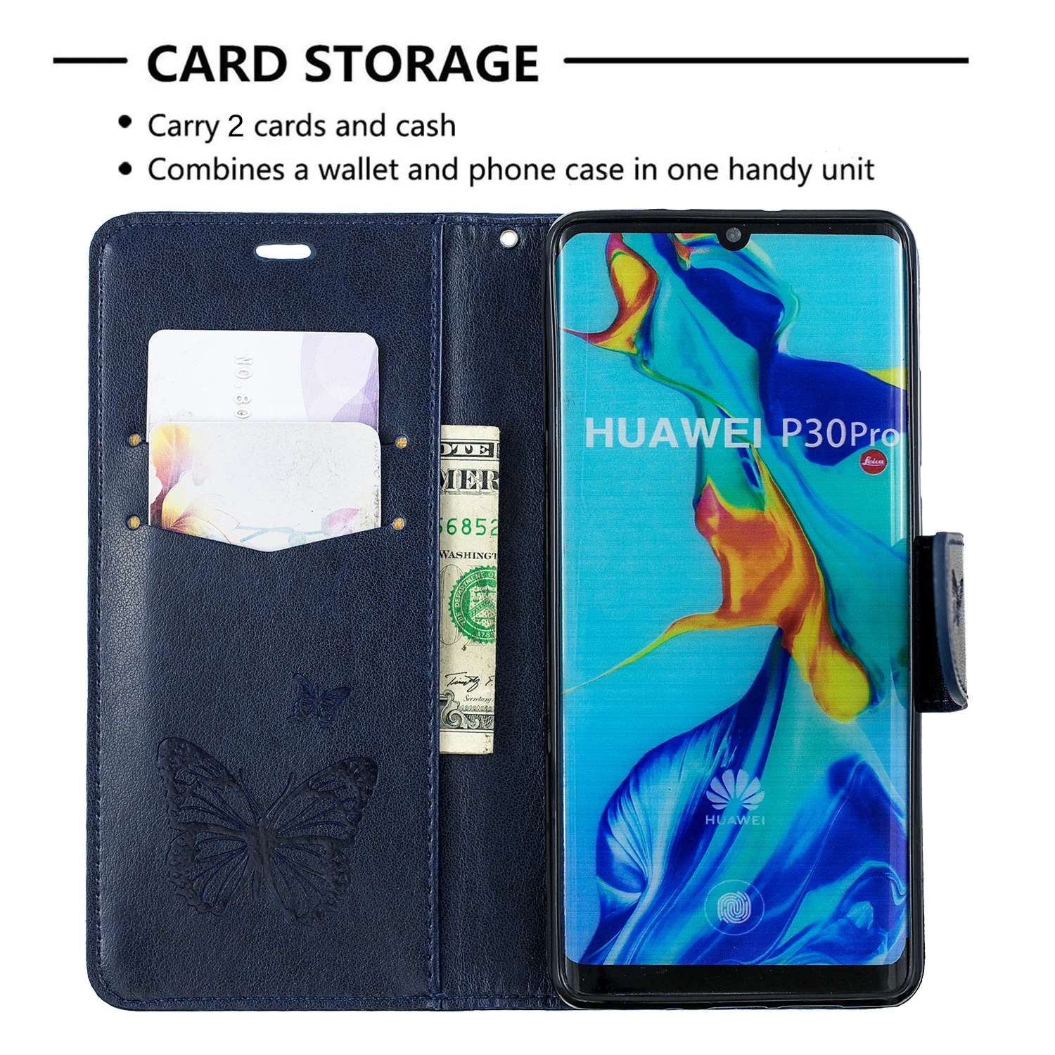 Кожаный флип чехол для Huawei P30 P20 Pro Lite Y6 Y5 2018 Mate 30 20 P Smart Honor 3D кошелек бабочка