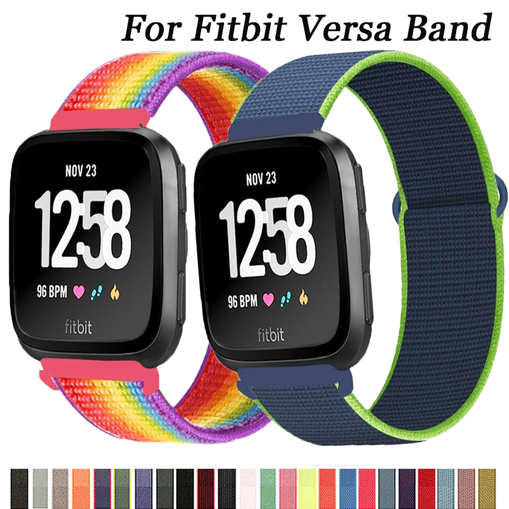 Ремешок нейлоновый для Fitbit Versa/Lite/Versa2 сменный Браслет умных часов браслет-петля