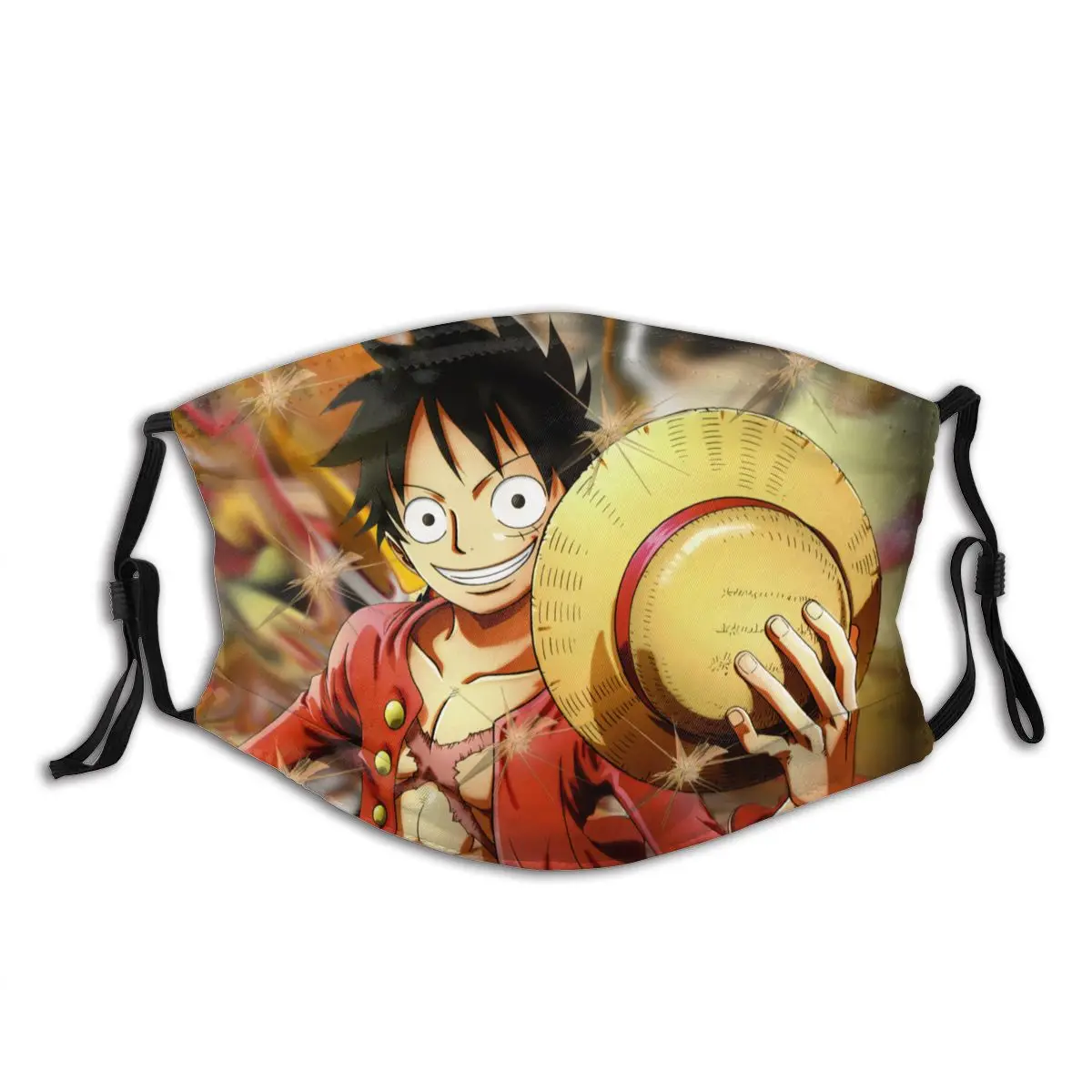 

Luffy Anime Funny washable mask Dust mask Cartoon face Reusable fabric bear fashion smile party mask