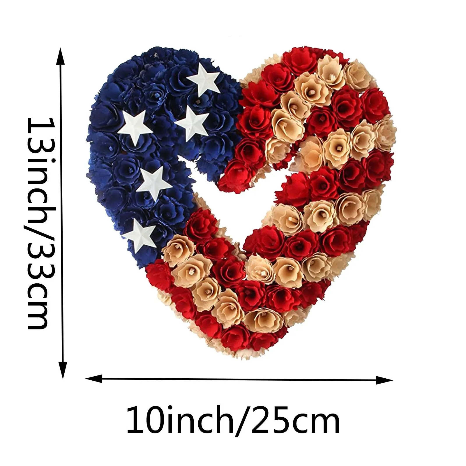 

National Day Independence Day Flag Five-pointed Star Flower Garland Pendant Party Decoration Wreath Front Door Decoration Wreath