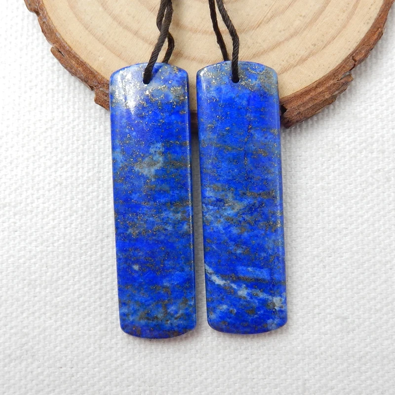 По выгодной цене, по 1 паре, Натуральный камень Lapis Lazuli драгоценный камень серьги из бисера 45x13x4 мм 12,8 г Модные украшения серьги для Для женщин