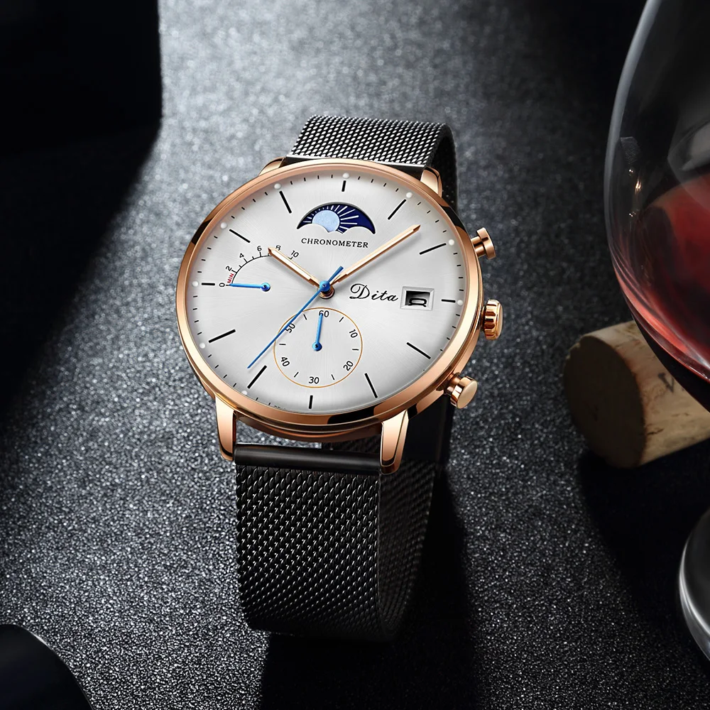 

DITAWATCH Quartz Watch Men Business Mens Watches Top Brand Luxury 2020 Clocks Waterproof Date Wristwatches Relogio Masculino