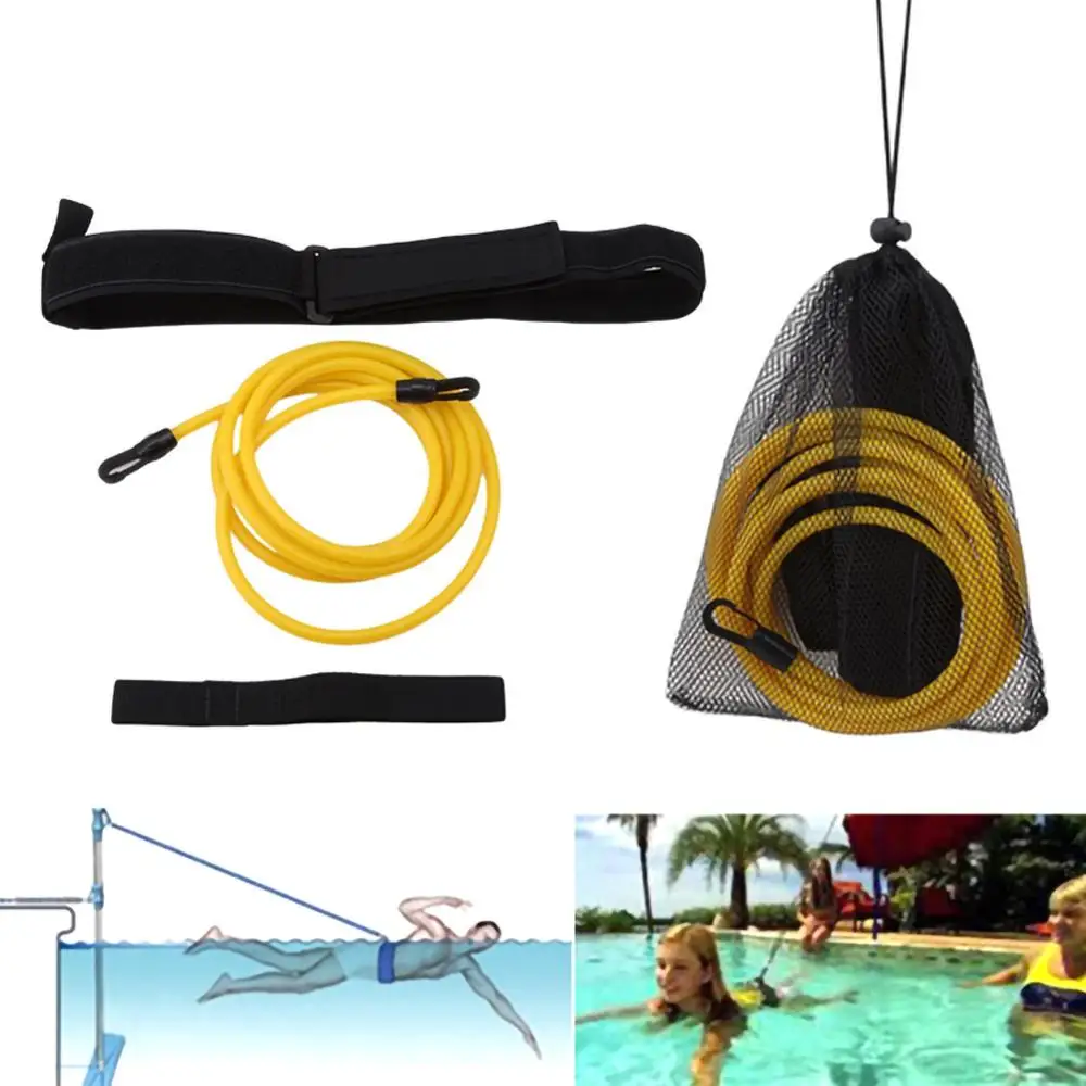 

Adjustable Swim Training Resistance Belt Adult Kids Swimming Bungee Strength Exerciser Safety Elastic Rope Swimming Exerciser