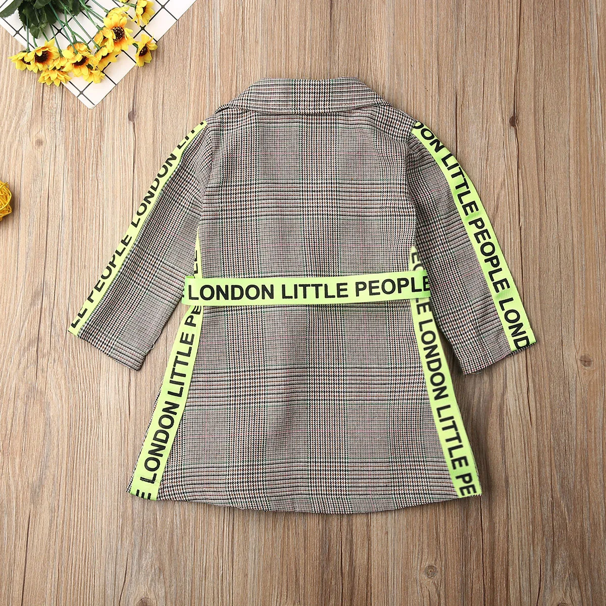 

Fashion Toddler Kids Baby Girl Winter Coats Clothes Belted Plaid Print Coat Jacket Formal Outwear 0-5Y