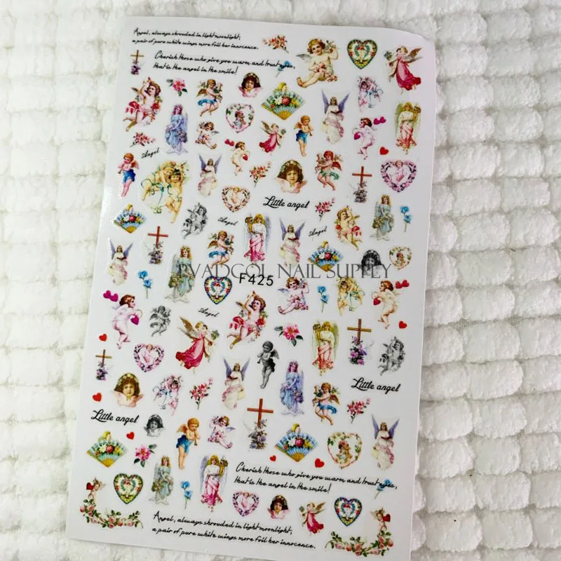 Роскошные 3D наклейки для дизайна ногтей наклейка самоклеящийся дизайн ангела Cherub украшения аксессуары