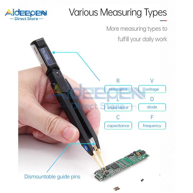 

New Portable DT71 Mini Digital Tweezers Smart SMD Tester LCR Meter Diode Resistor Capacitor Checker Signal Generator Auto Scan