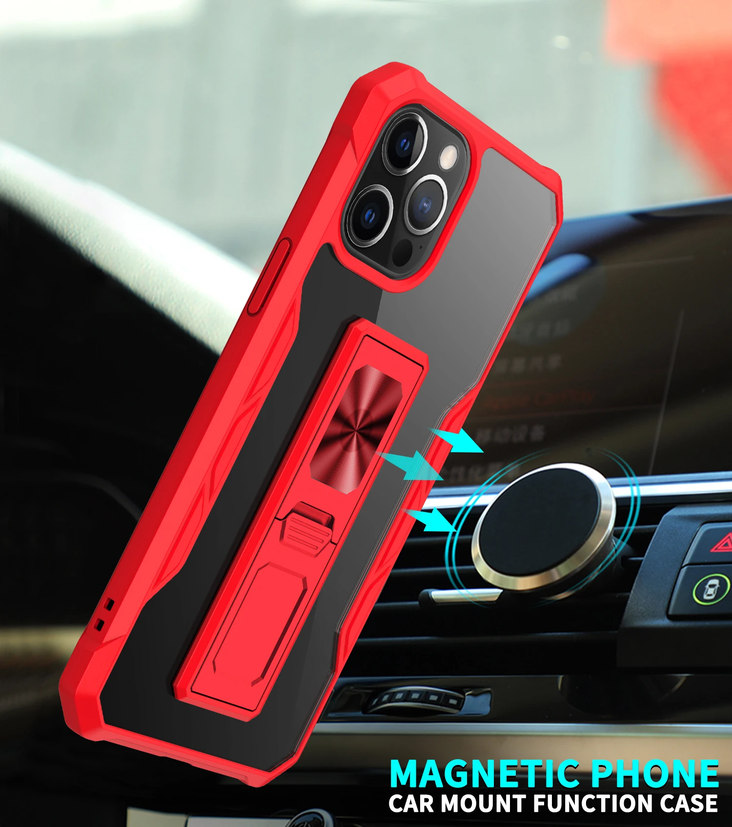 

Fashion Magnetic Car Bracket Phone Case For iPhone 6 6S 7 8 SE 2020 11 12 X XR XS MAX Plus Pro Mini Armor Shockproof Back Cover