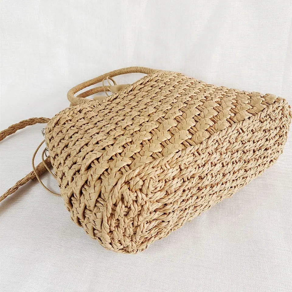 

Summer Straw Bag 2021 New Handmade Knitting Tassel Small Crossbody Shoulder Bags For Women Beach Travel Rattan Handbag Sac Ete